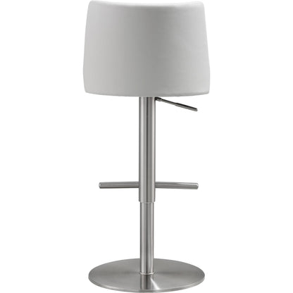 Reagan Adjustable Stool by TOV Furniture. Made from mdf, stainless steel, vegan leather in a modern style.