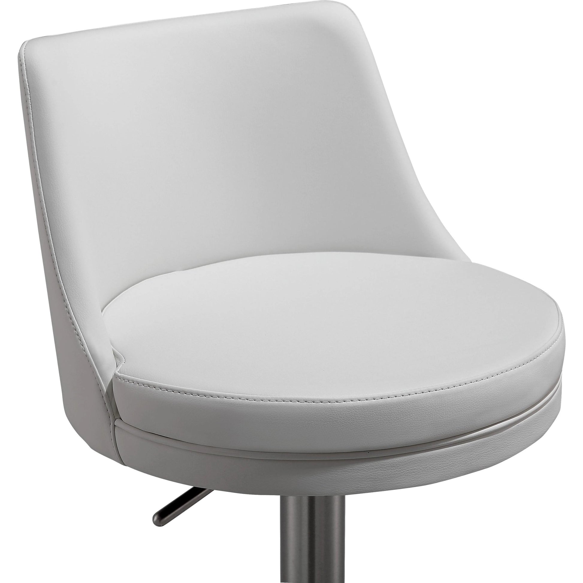 Reagan Adjustable Stool by TOV Furniture. Made from mdf, stainless steel, vegan leather in a modern style.