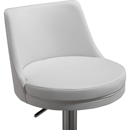 Reagan Adjustable Stool by TOV Furniture. Made from mdf, stainless steel, vegan leather in a modern style.