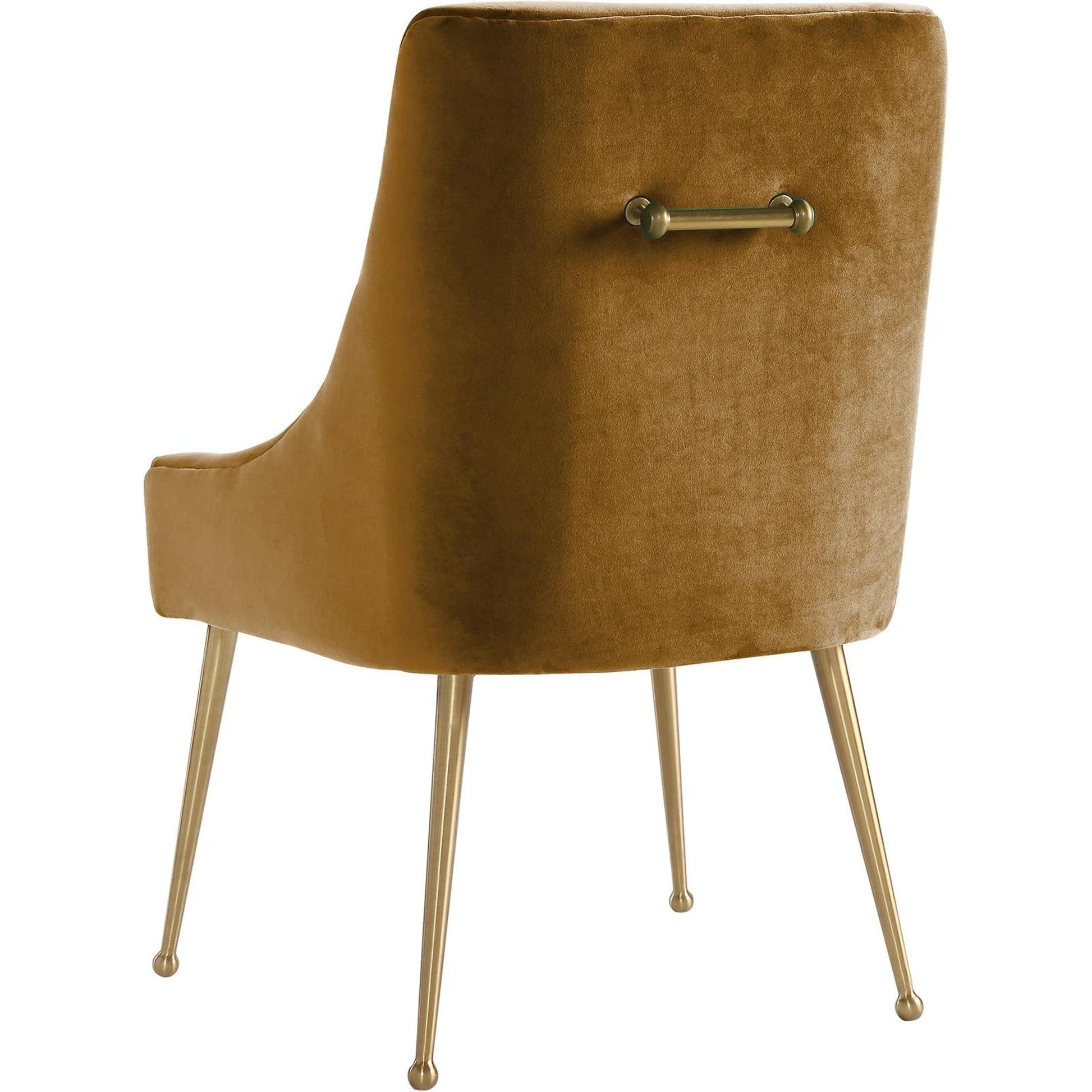 Beatrix Velvet Side Chair by TOV Furniture in cognac. Made from velvet, wood in a modern style.