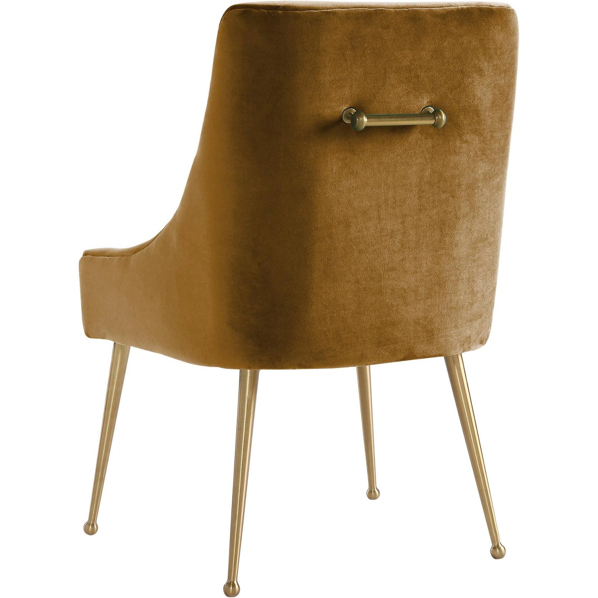 Beatrix Velvet Side Chair by TOV Furniture in cognac. Made from velvet, wood in a modern style.
