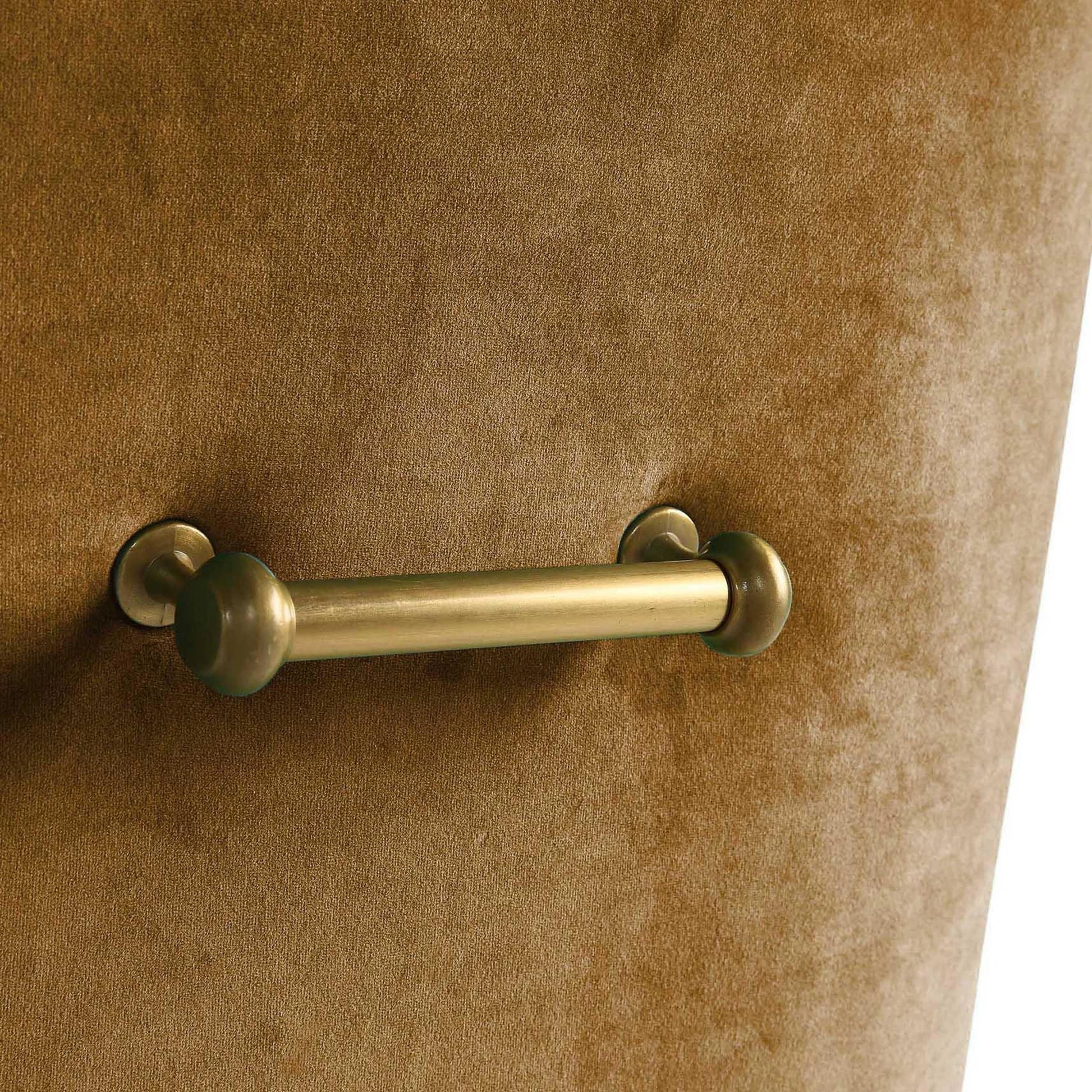 Beatrix Velvet Side Chair by TOV Furniture in cognac. Made from velvet, wood in a modern style.