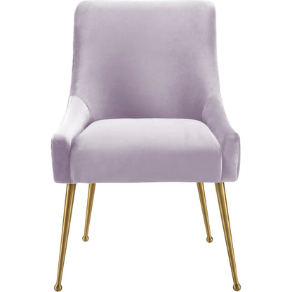 Beatrix Velvet Side Chair by TOV Furniture in cognac. Made from velvet, wood in a modern style.