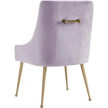 Beatrix Velvet Side Chair by TOV Furniture in cognac. Made from velvet, wood in a modern style.