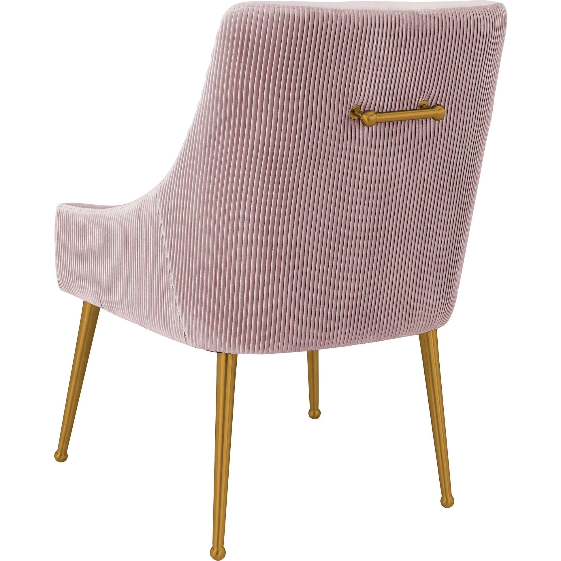 Beatrix Pleated Velvet Side Chair by TOV Furniture in mauve. Made from velvet in a modern style.