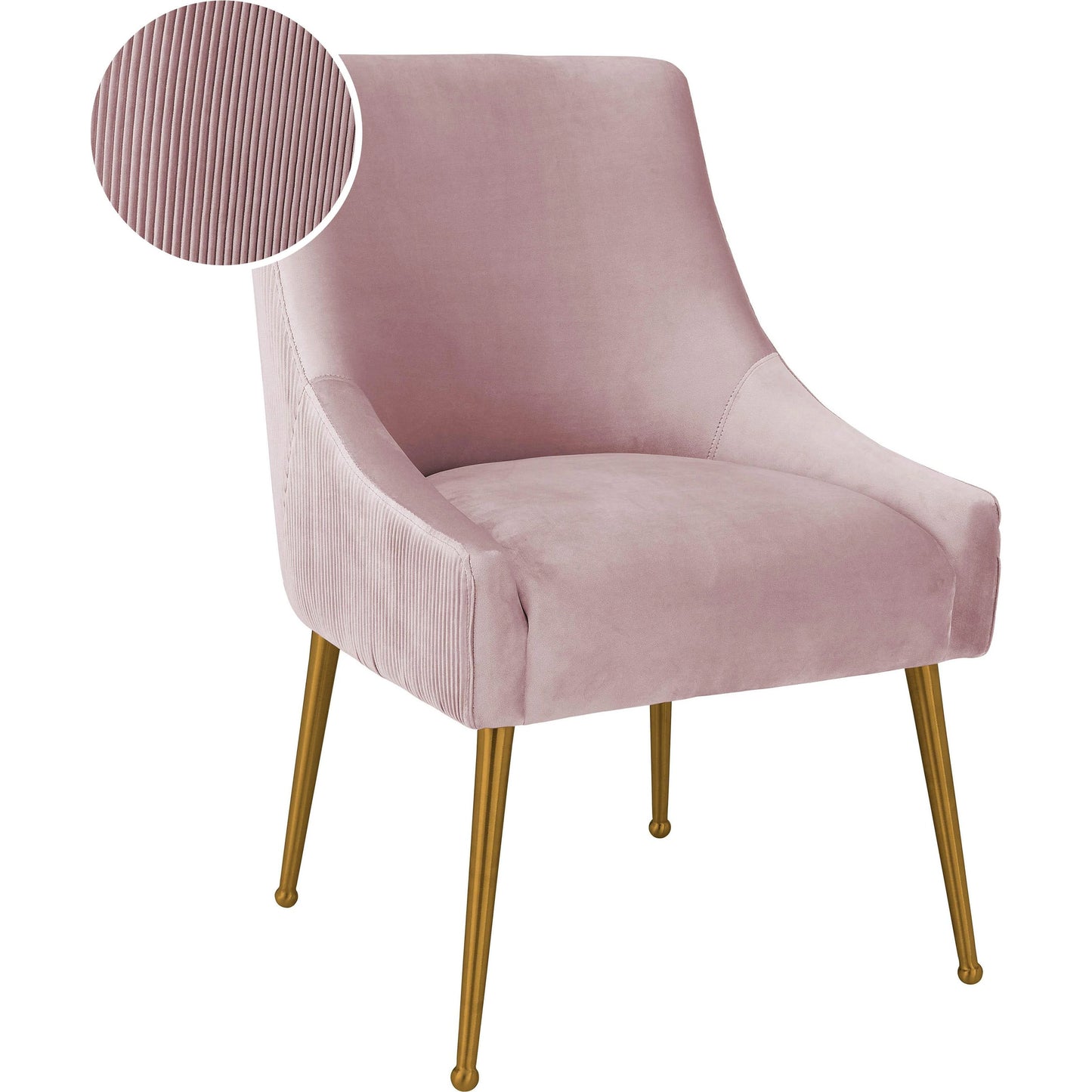 004 SI-1984145 | Additional Silo | Beatrix Pleated Velvet Side Chair by TOV Furniture in mauve. Made from velvet in a modern style.