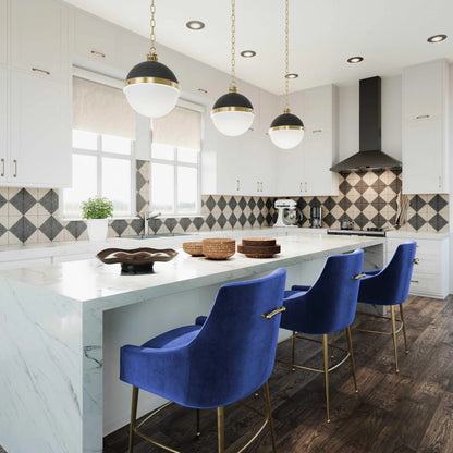 Beatrix Velvet Counter Stool by TOV Furniture. Made from velvet in a modern style.