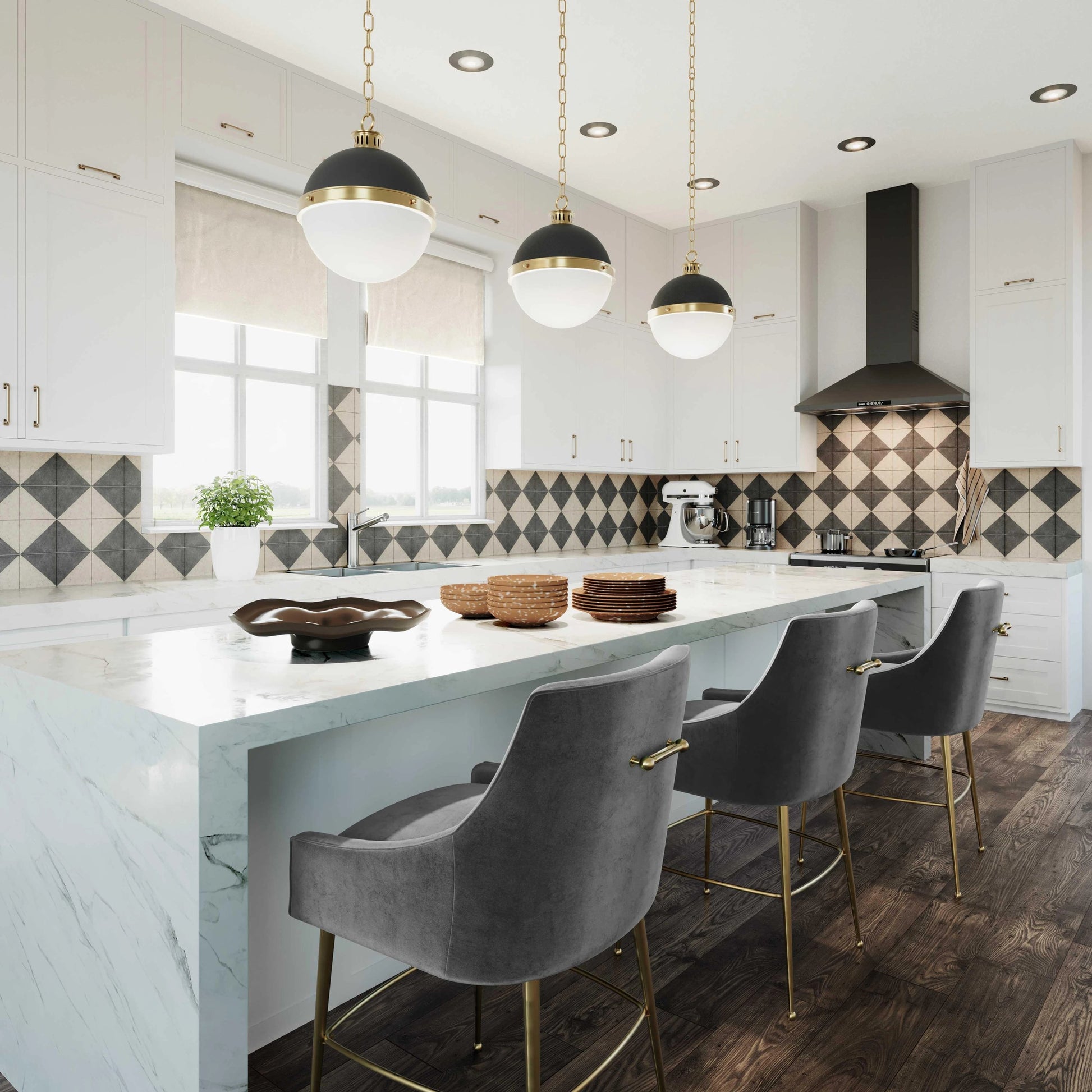 Beatrix Velvet Counter Stool by TOV Furniture. Made from velvet in a modern style.