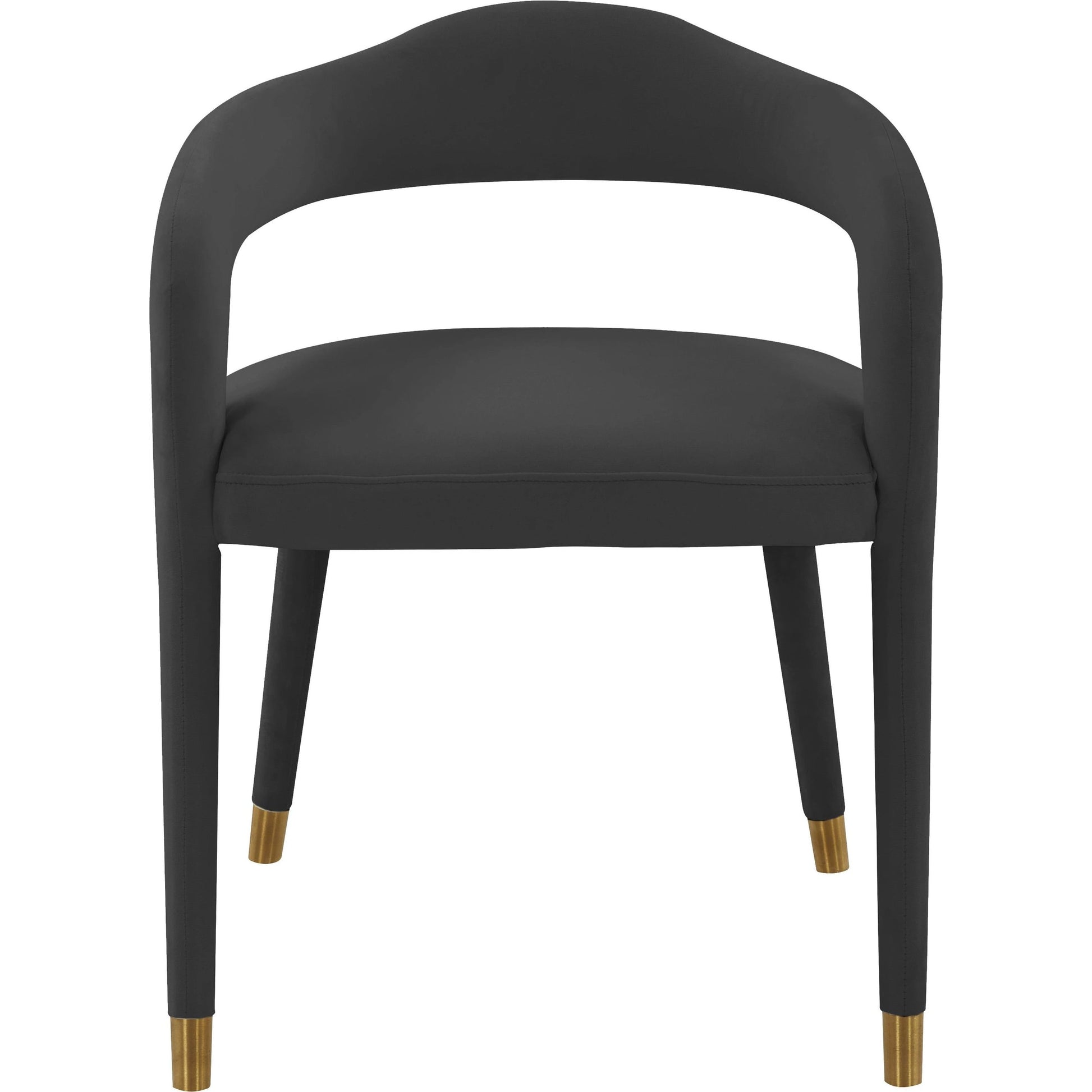 Lucia Velvet Dining Chair by TOV Furniture in black. Made from velvet, wood in a modern style.