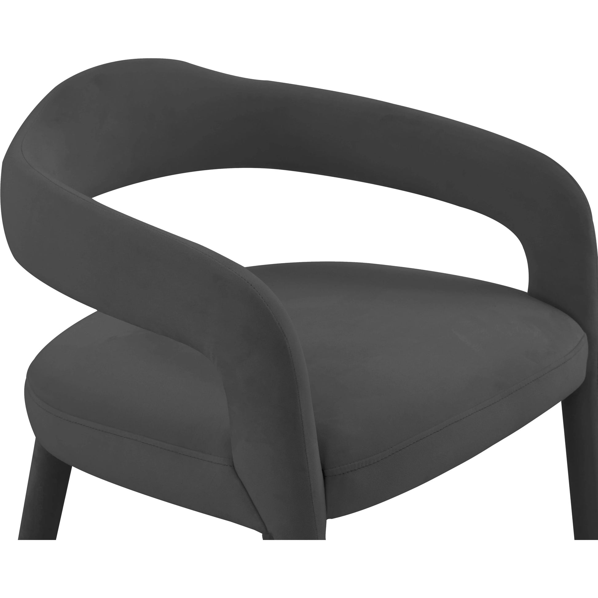 Lucia Velvet Dining Chair by TOV Furniture in black. Made from velvet, wood in a modern style.
