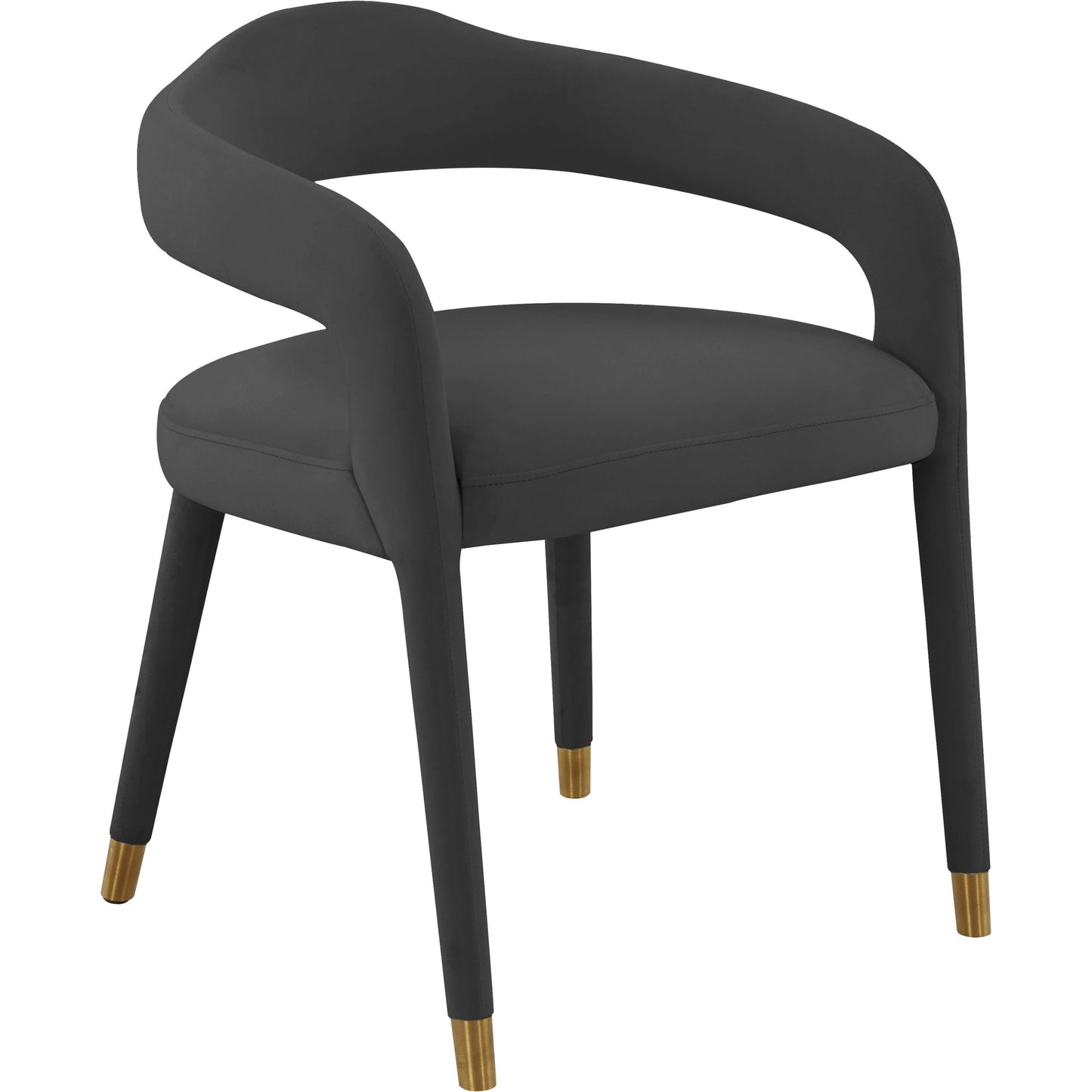 001 SI-1984165 | Primary Silo | Lucia Velvet Dining Chair by TOV Furniture in black. Made from velvet, wood in a modern style.