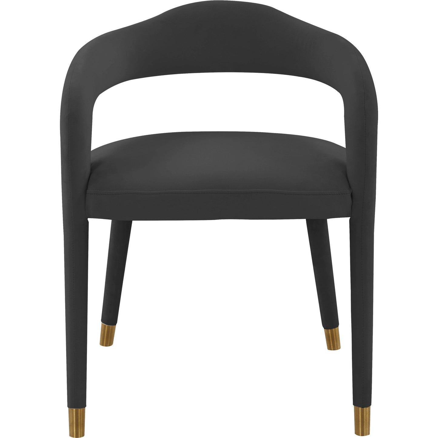 013 SI-1984165 | Closeup | Lucia Velvet Dining Chair by TOV Furniture in black. Made from velvet, wood in a modern style.