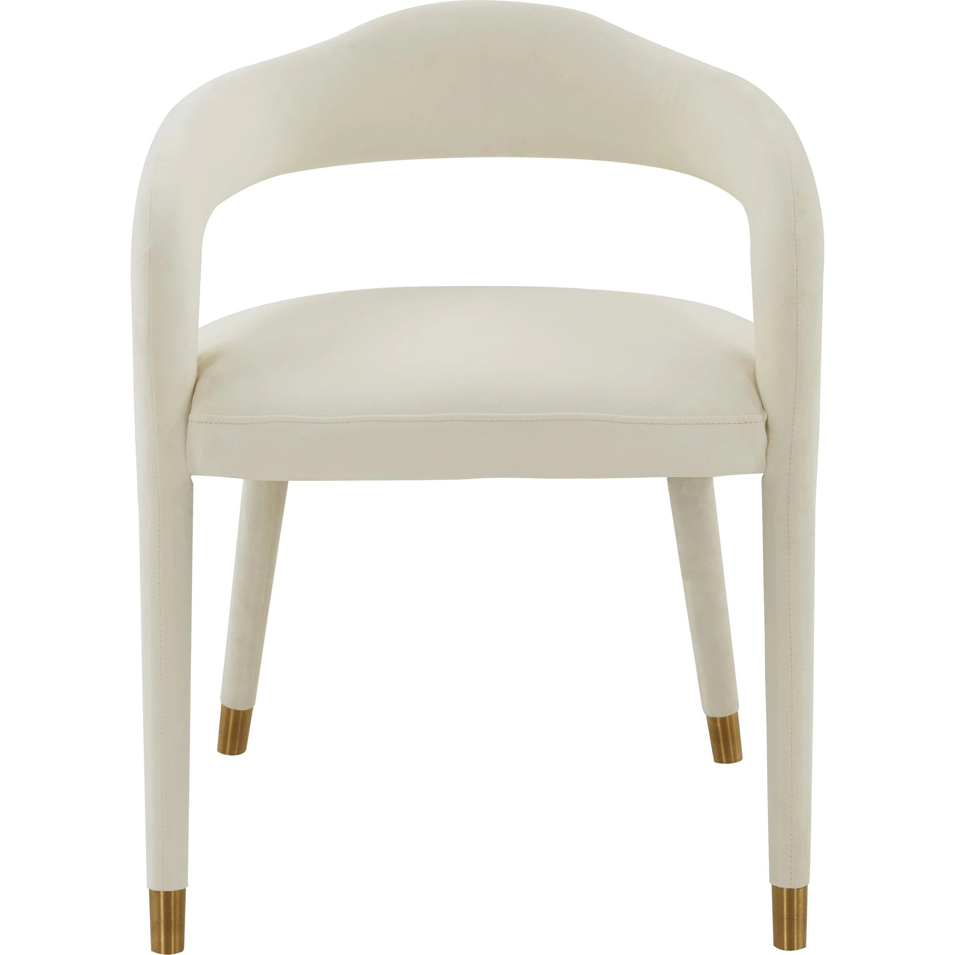 Lucia Velvet Dining Chair by TOV Furniture in black. Made from velvet, wood in a modern style.