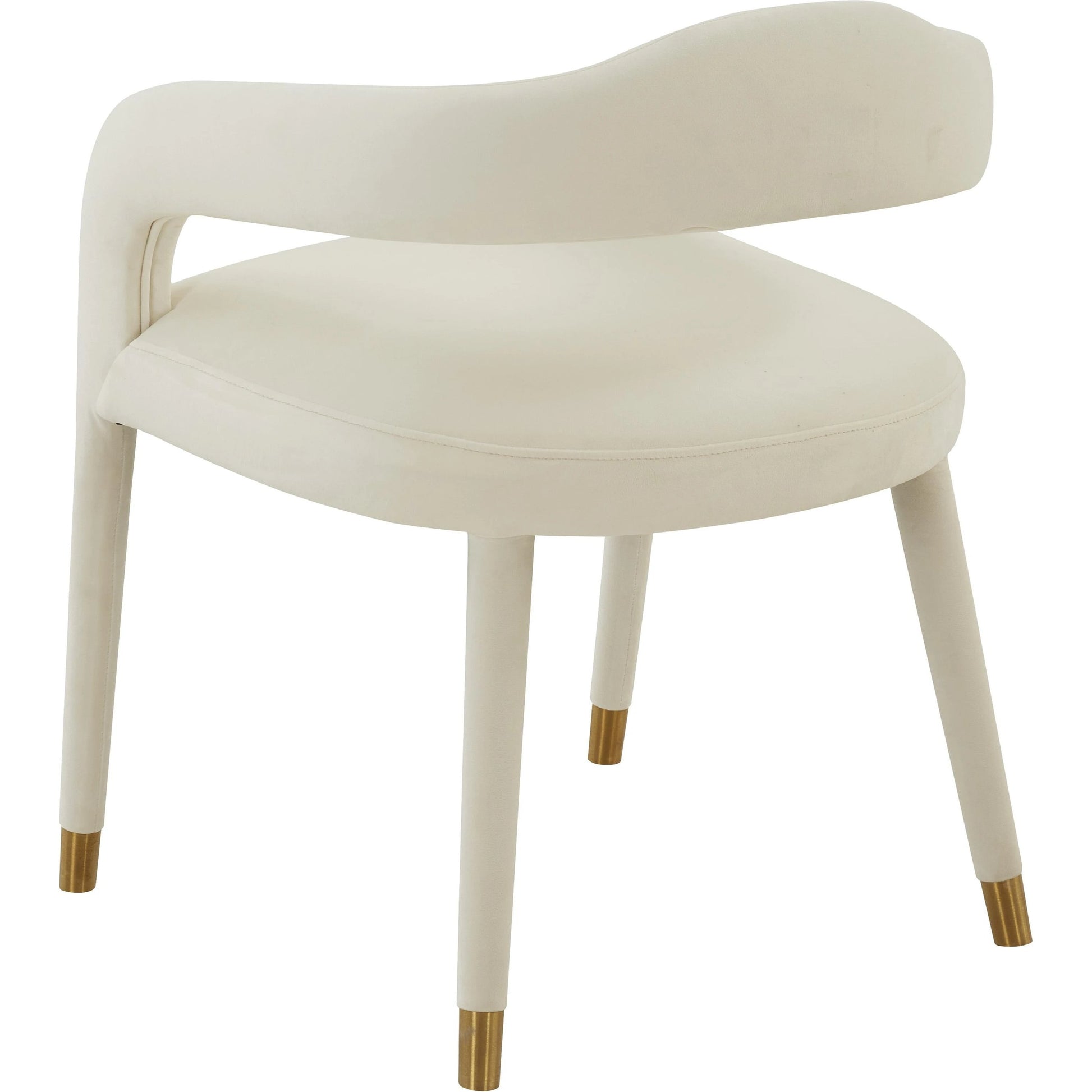 Lucia Velvet Dining Chair by TOV Furniture in black. Made from velvet, wood in a modern style.