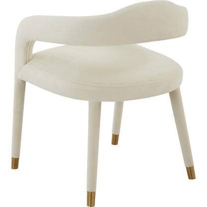 Lucia Velvet Dining Chair by TOV Furniture in black. Made from velvet, wood in a modern style.