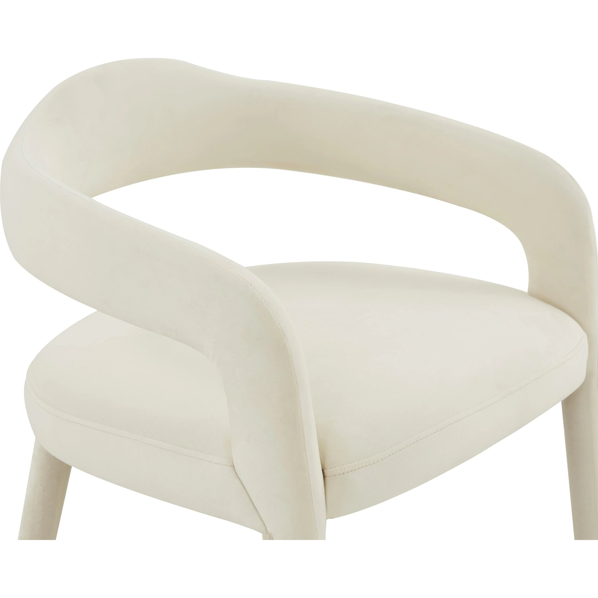 Lucia Velvet Dining Chair by TOV Furniture in black. Made from velvet, wood in a modern style.