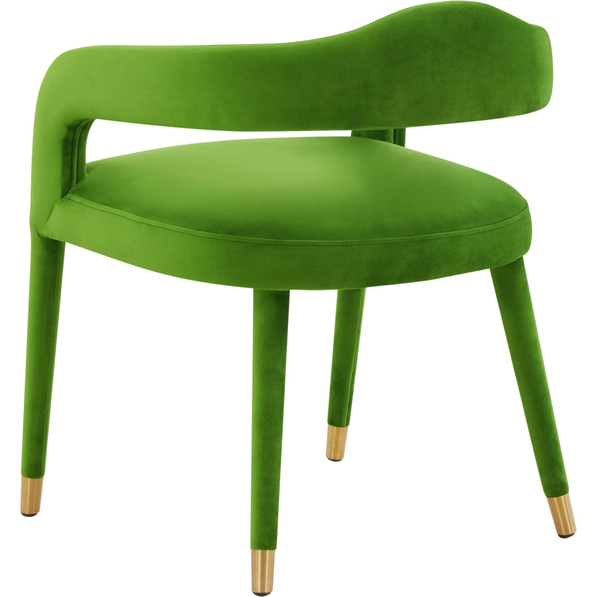 Lucia Velvet Dining Chair by TOV Furniture in black. Made from velvet, wood in a modern style.