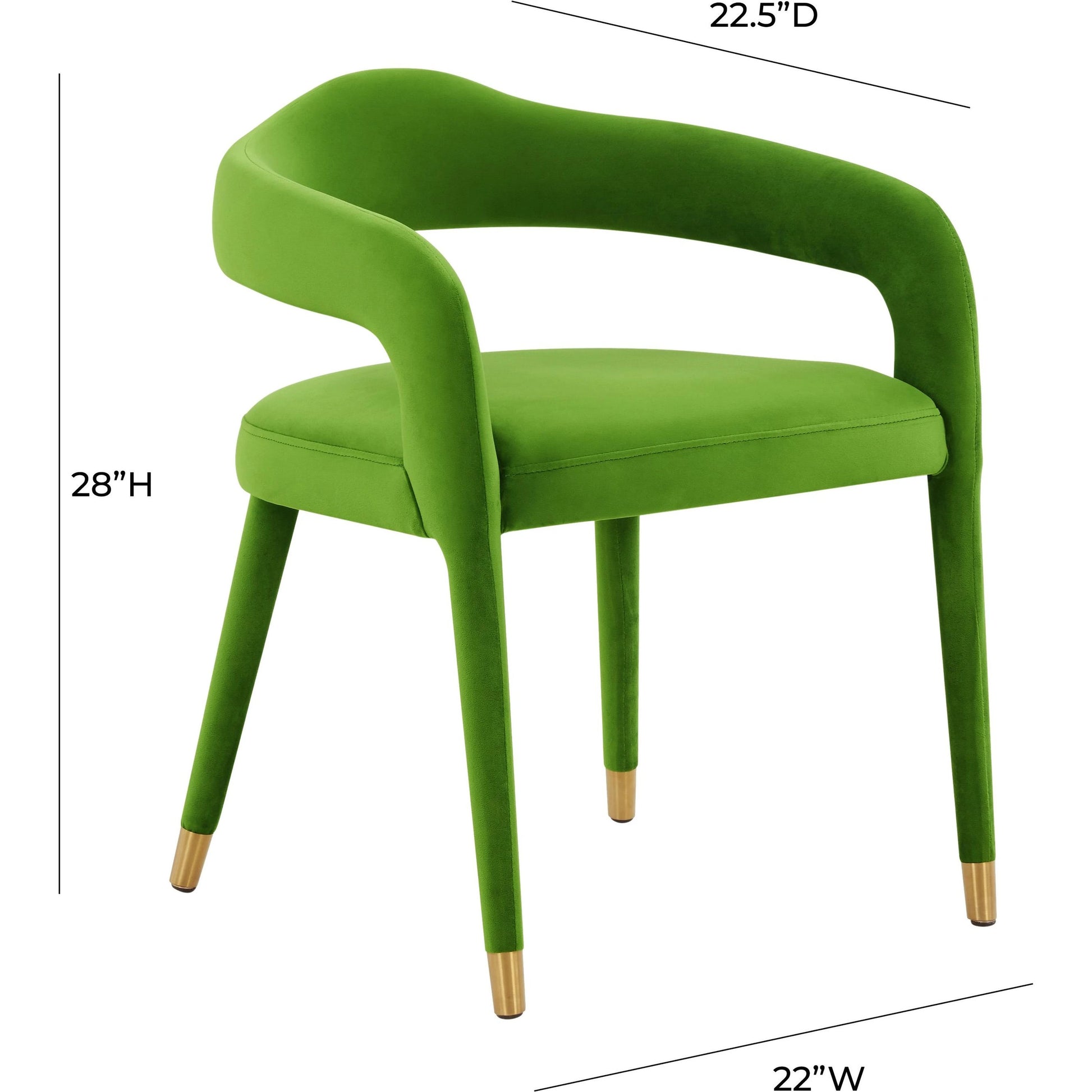 Lucia Velvet Dining Chair by TOV Furniture in black. Made from velvet, wood in a modern style.