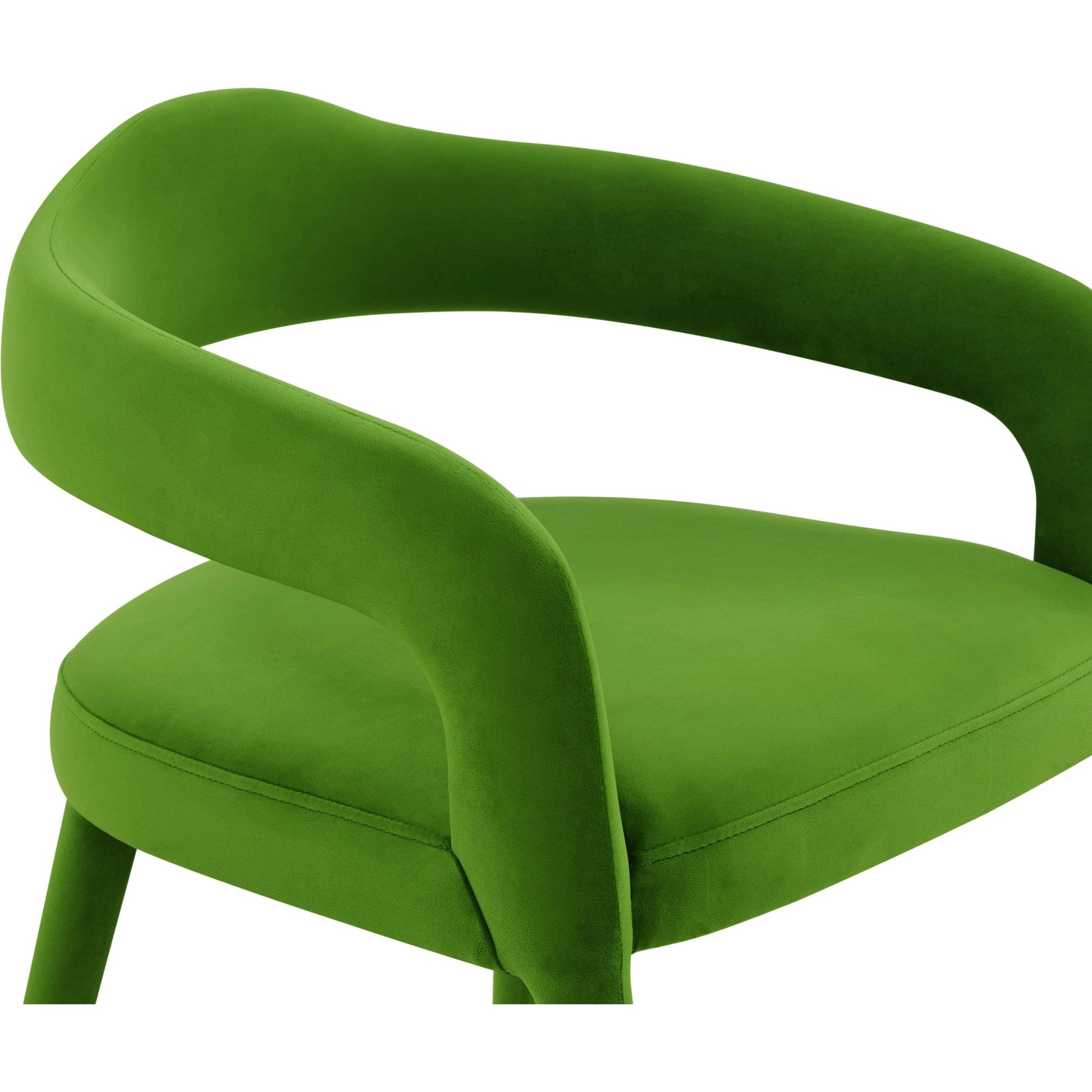 Lucia Velvet Dining Chair by TOV Furniture in black. Made from velvet, wood in a modern style.