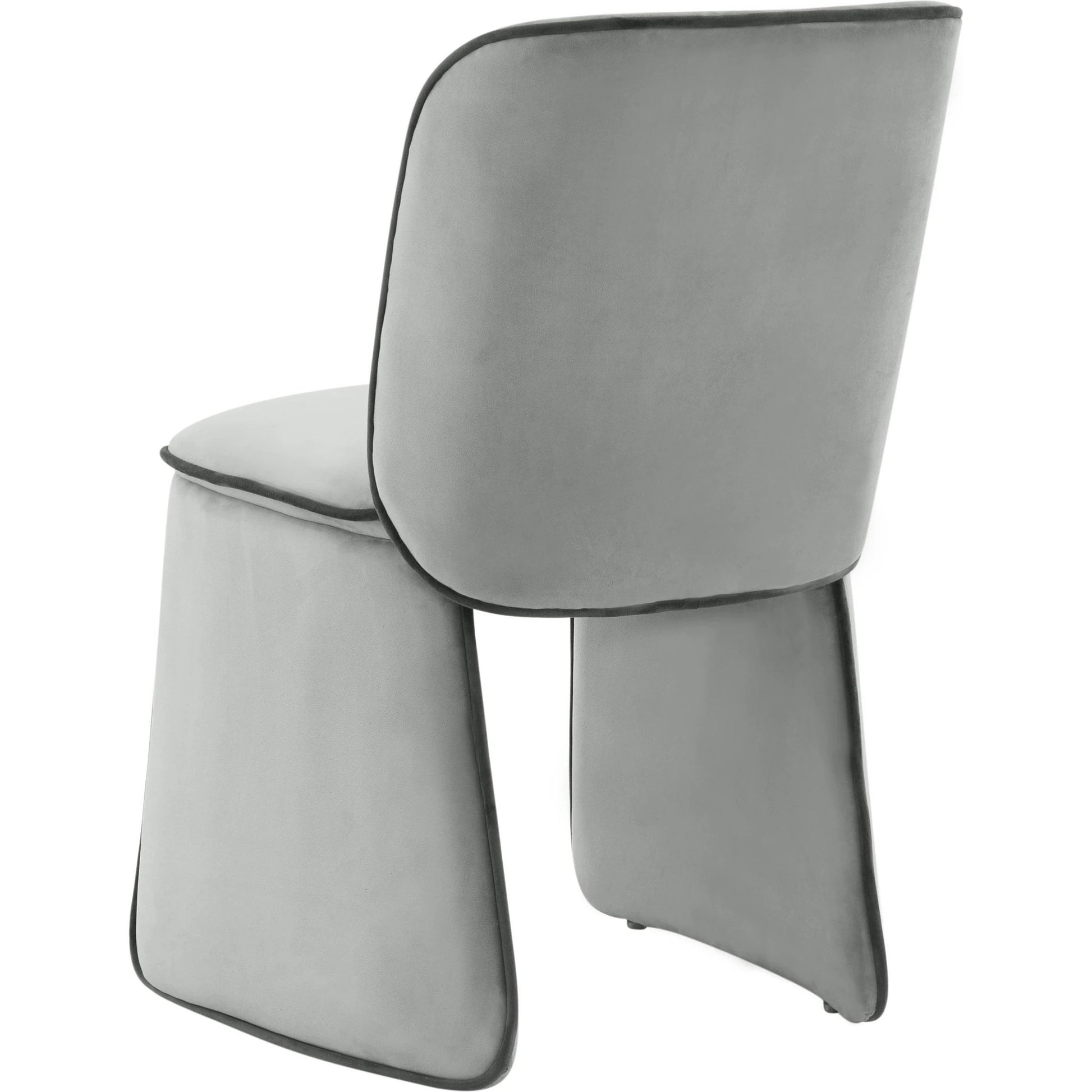 Kinsley Velvet Dining Chair by TOV Furniture in grey. Made from velvet, wood in a modern style.