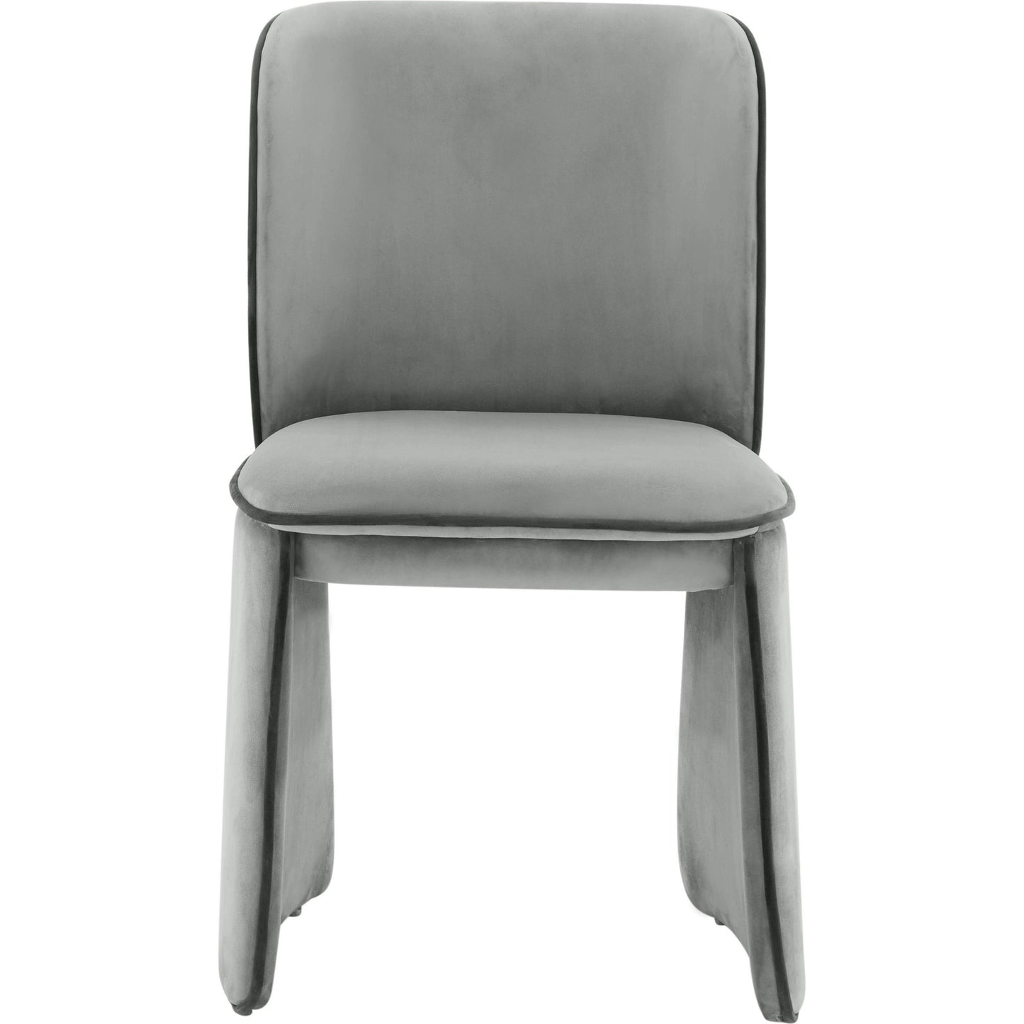 002 SI-1984168 | Additional Silo | Kinsley Velvet Dining Chair by TOV Furniture in grey. Made from velvet, wood in a modern style.