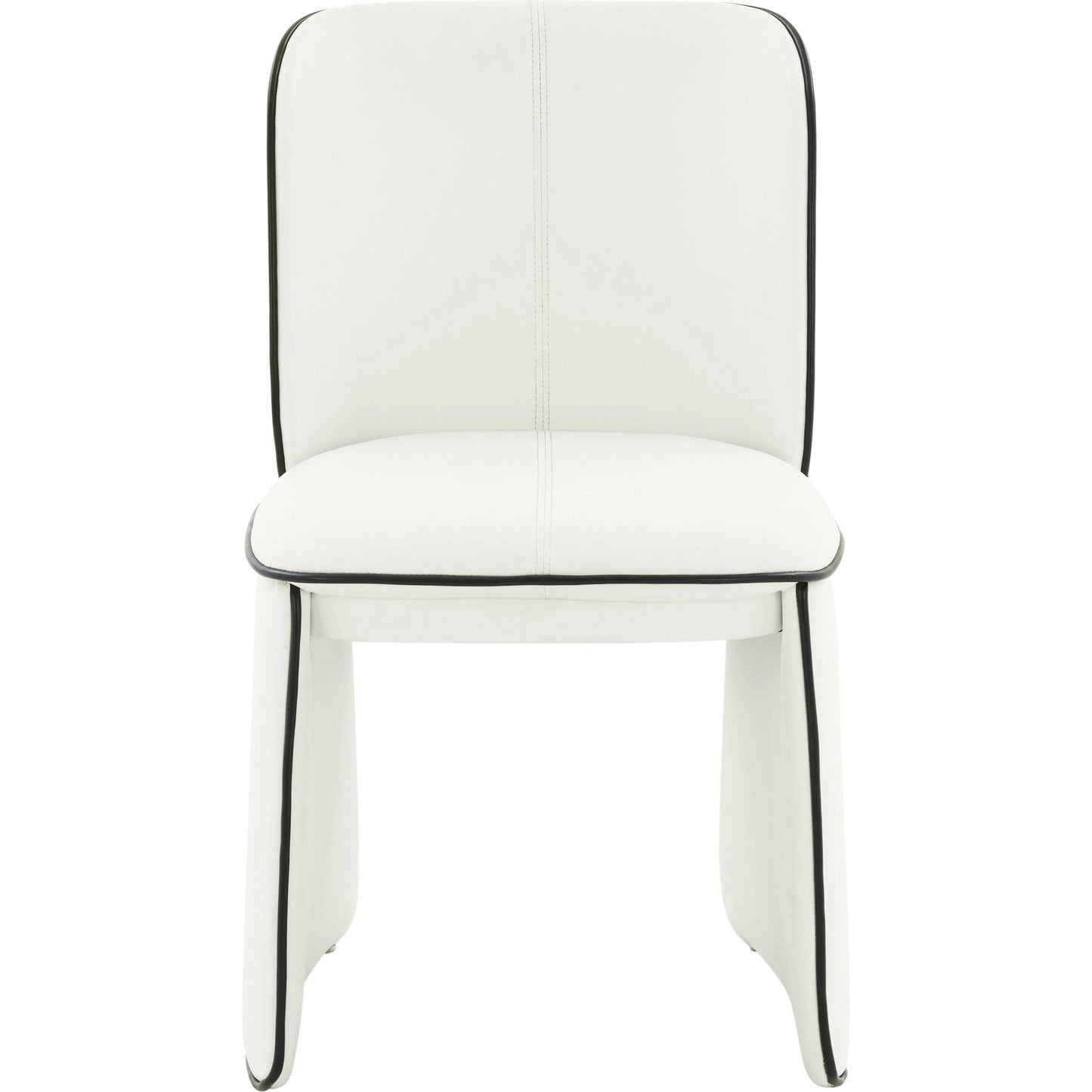 002 SI-1984169 | Additional Silo | Kinsley Vegan Leather Dining Chair by TOV Furniture in cream. Made from vegan leather, wood in a modern style.