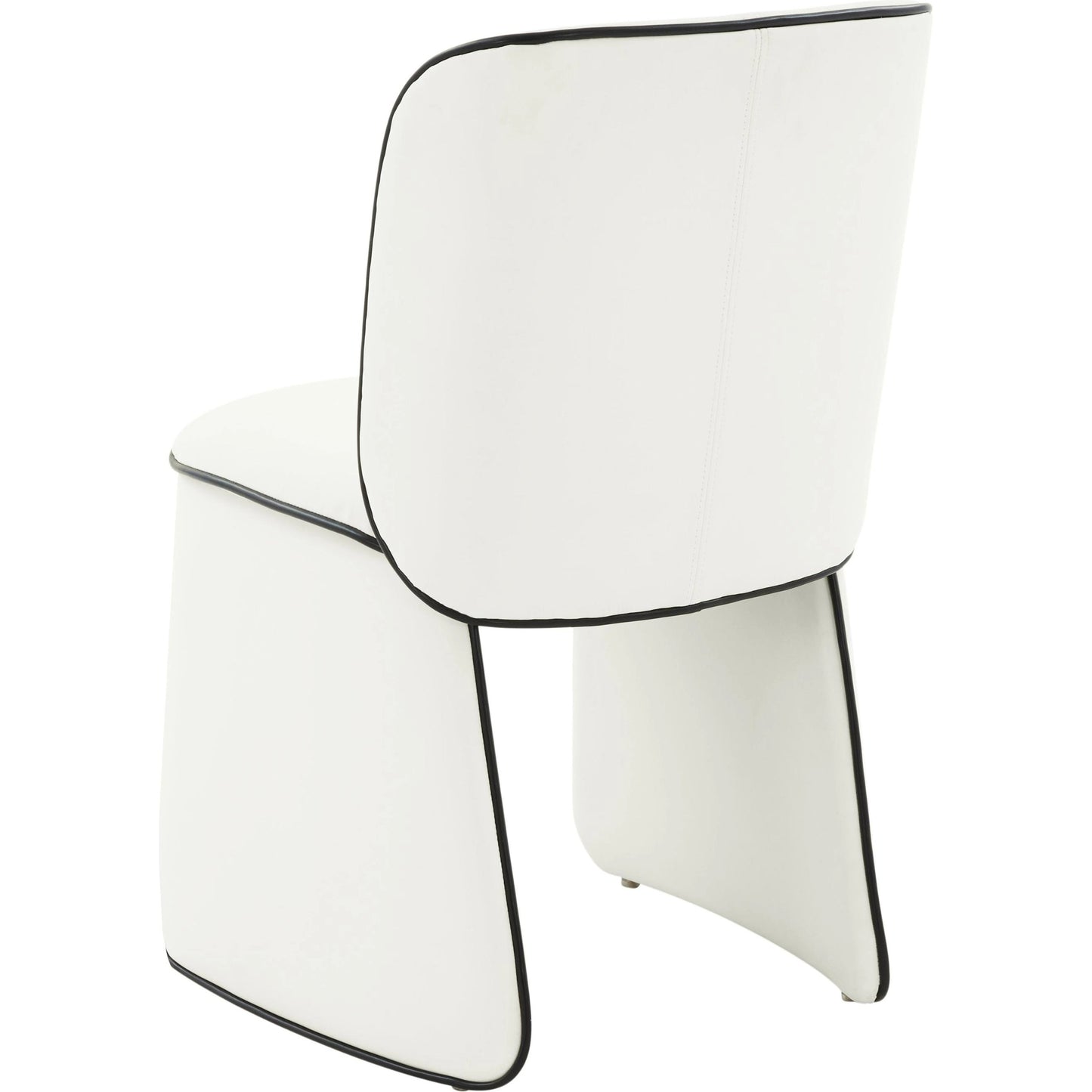 003 SI-1984169 | Additional Silo | Kinsley Vegan Leather Dining Chair by TOV Furniture in cream. Made from vegan leather, wood in a modern style.