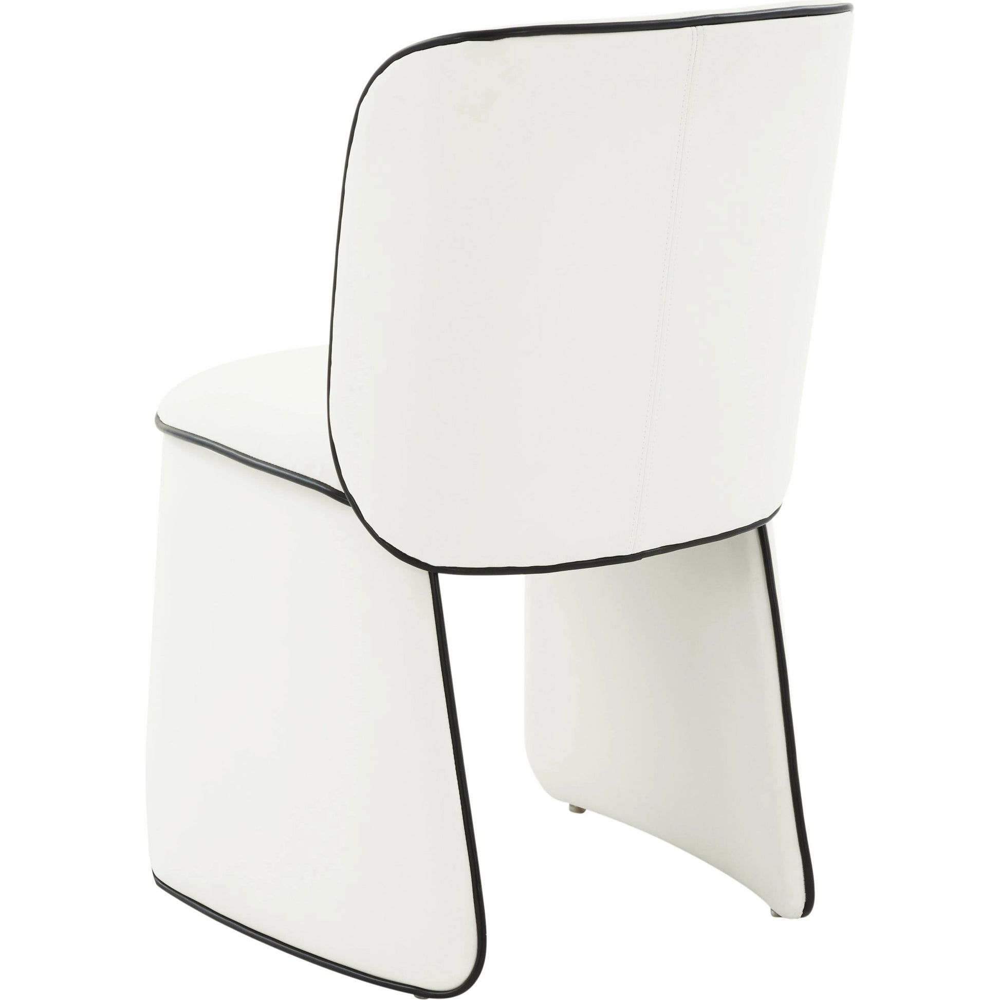 Kinsley Vegan Leather Dining Chair by TOV Furniture in cream. Made from vegan leather, wood in a modern style.