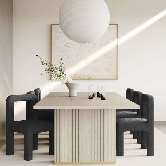 Hazel Boucle Dining Chair by TOV Furniture. Made from boucle, wood in a modern style.