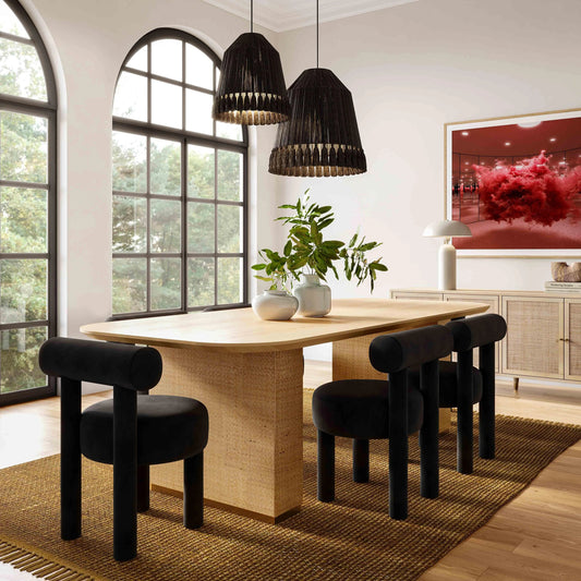 Carmel Velvet Dining Chair by TOV Furniture. Made from velvet, wood in a modern style.