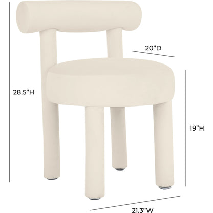 Carmel Velvet Dining Chair by TOV Furniture. Made from velvet, wood in a modern style.