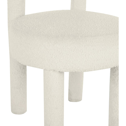 Carmel Boucle Dining Chair by TOV Furniture in cream. Made from boucle, wood in a modern style.