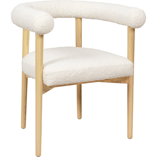 Spara Boucle Dining Chair by TOV Furniture. Made from boucle, wood in a modern style.