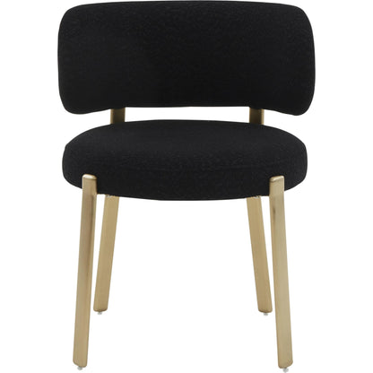 Margaret Boucle Dining Chair by TOV Furniture. Made from boucle, stainless steel, wood in a modern style.