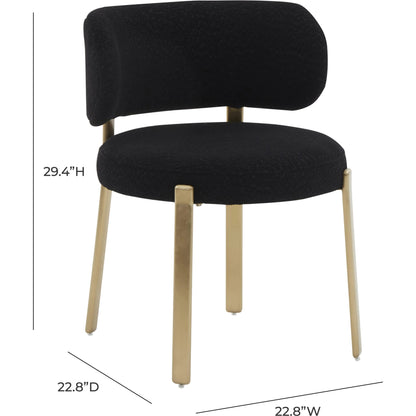 Margaret Boucle Dining Chair by TOV Furniture. Made from boucle, stainless steel, wood in a modern style.