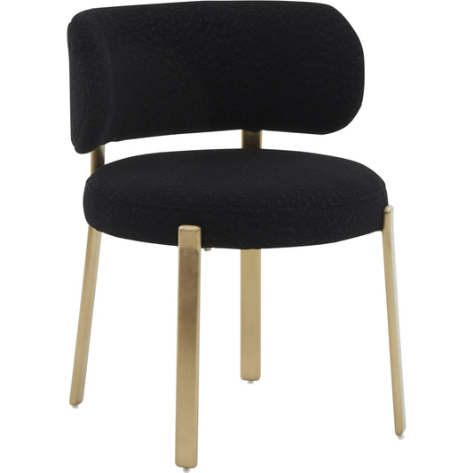 Margaret Boucle Dining Chair by TOV Furniture. Made from boucle, stainless steel, wood in a modern style.