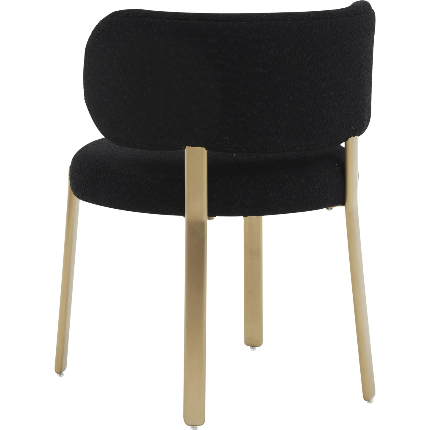 009 SI-2107452 | Closeup | Margaret Boucle Dining Chair by TOV Furniture. Made from boucle, stainless steel, wood in a modern style.