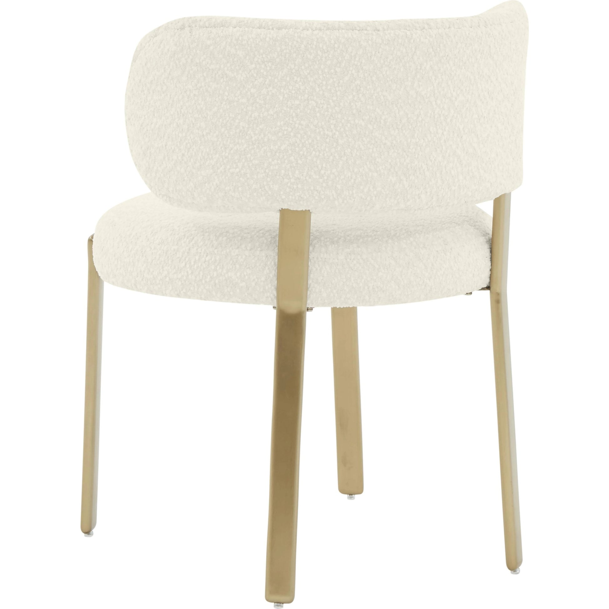 Margaret Boucle Dining Chair by TOV Furniture. Made from boucle, stainless steel, wood in a modern style.