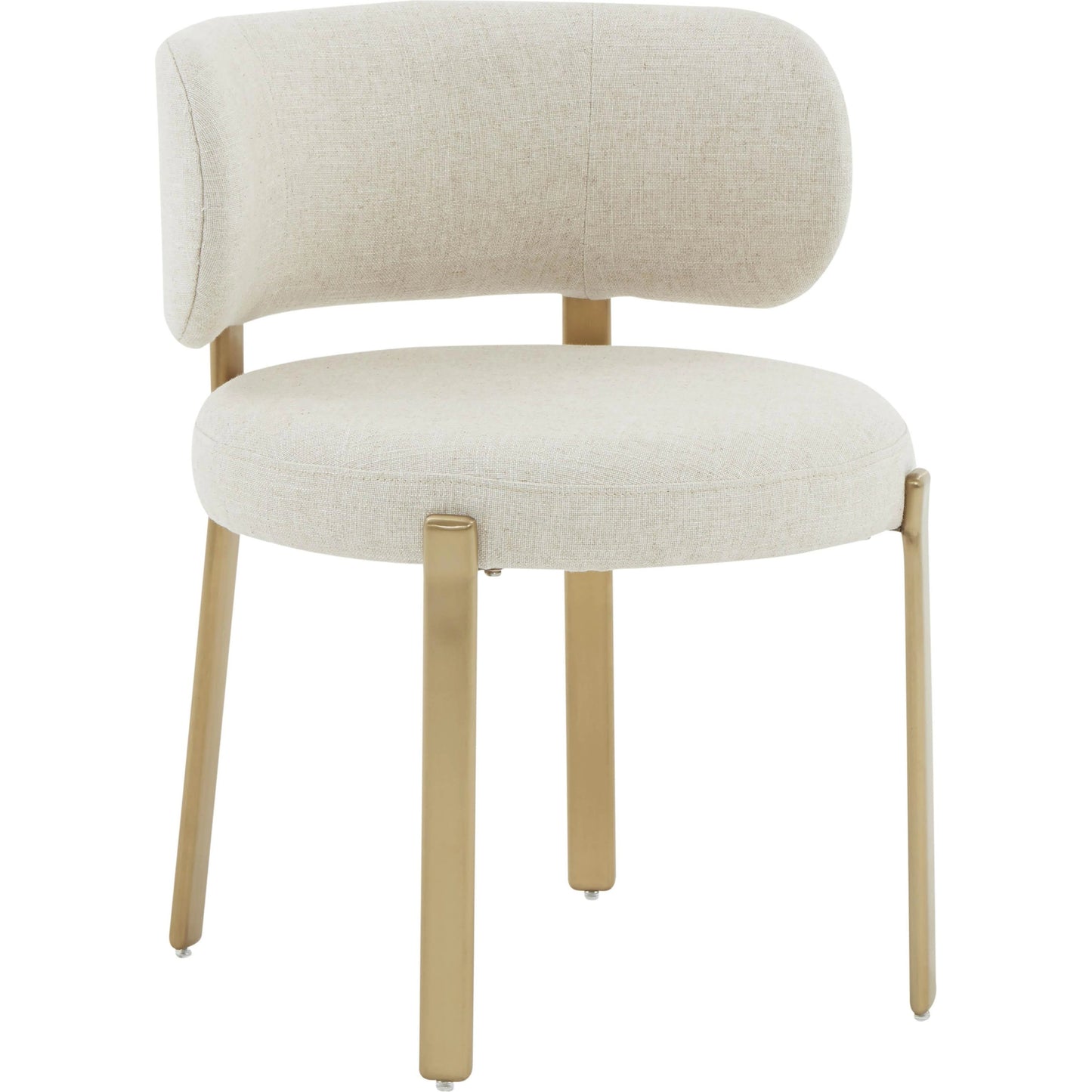 001 SI-2107454 | Primary Silo | Margaret Linen Dining Chair by TOV Furniture in cream. Made from linen, stainless steel, wood in a modern style.