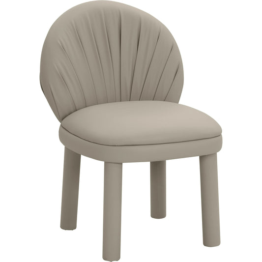 Aliyah Vegan Leather Dining Chair by TOV Furniture in grey. Made from plywood, rubberwood, vegan leather in a coastal style.