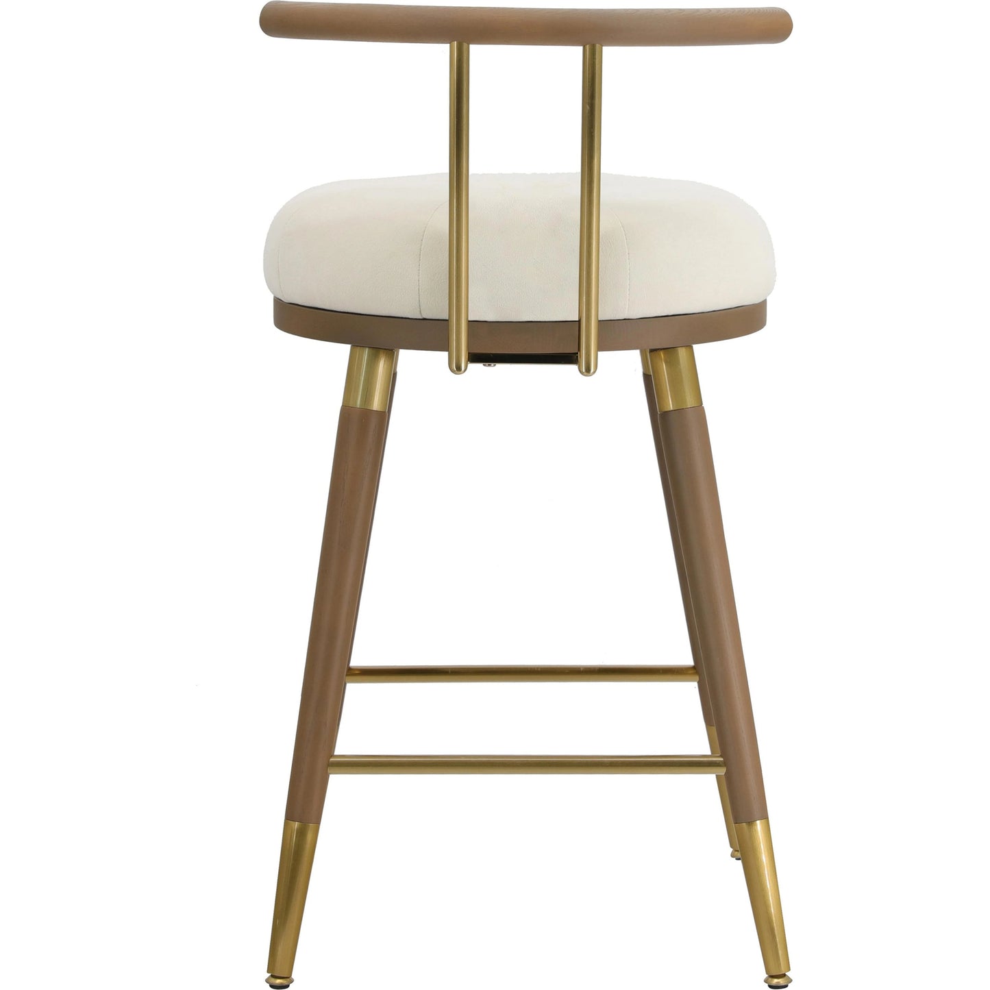 004 SI-2107417 | Additional Silo | Juniper Velvet Counter Stool by TOV Furniture in cream. Made from ash, iron, velvet in a modern style.