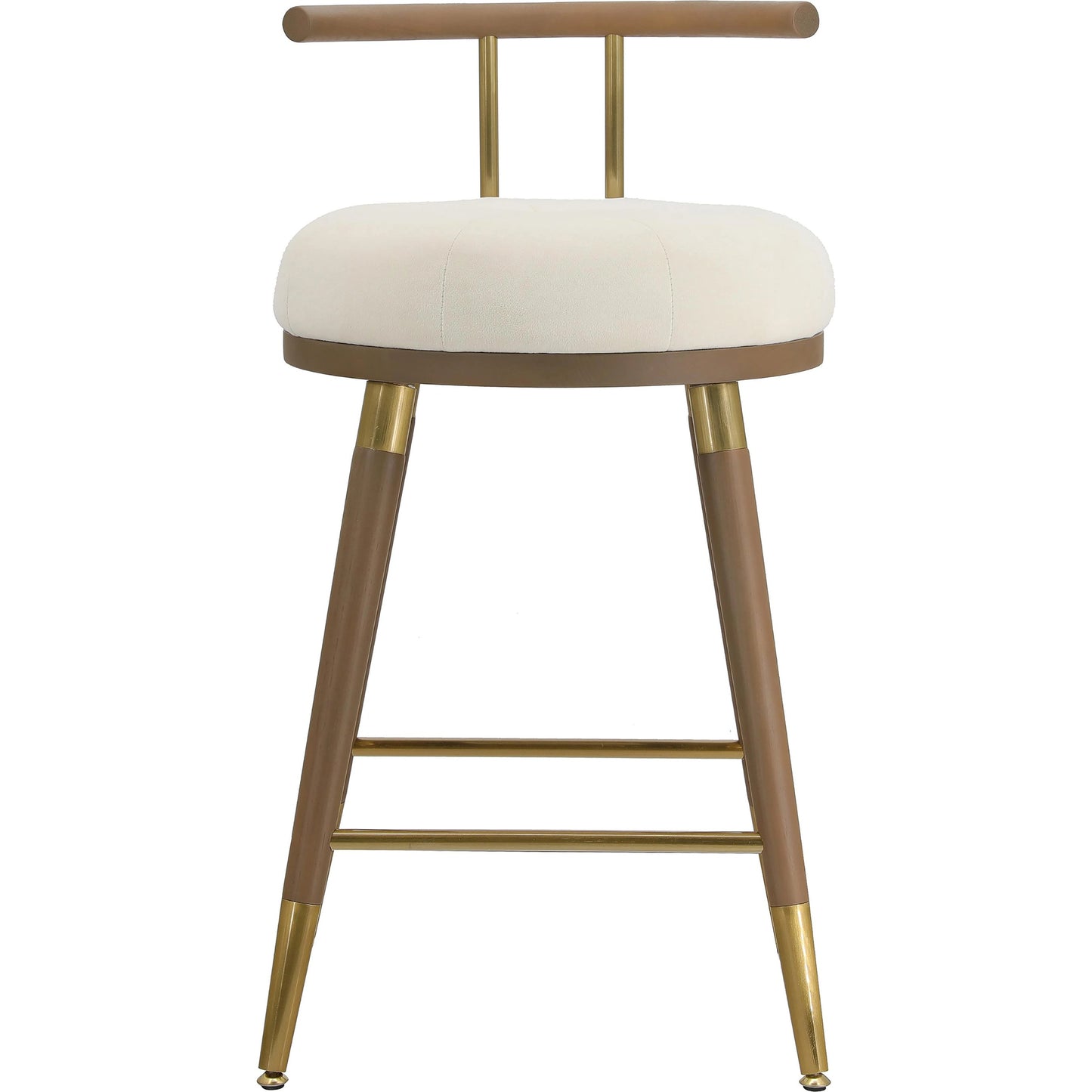 002 SI-2107417 | Additional Silo | Juniper Velvet Counter Stool by TOV Furniture in cream. Made from ash, iron, velvet in a modern style.