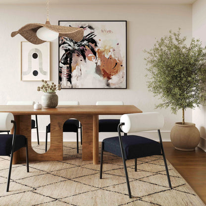 Satra Rectangular Dining Table by TOV Furniture in walnut. Made from mdf, walnut veneer in a modern style.