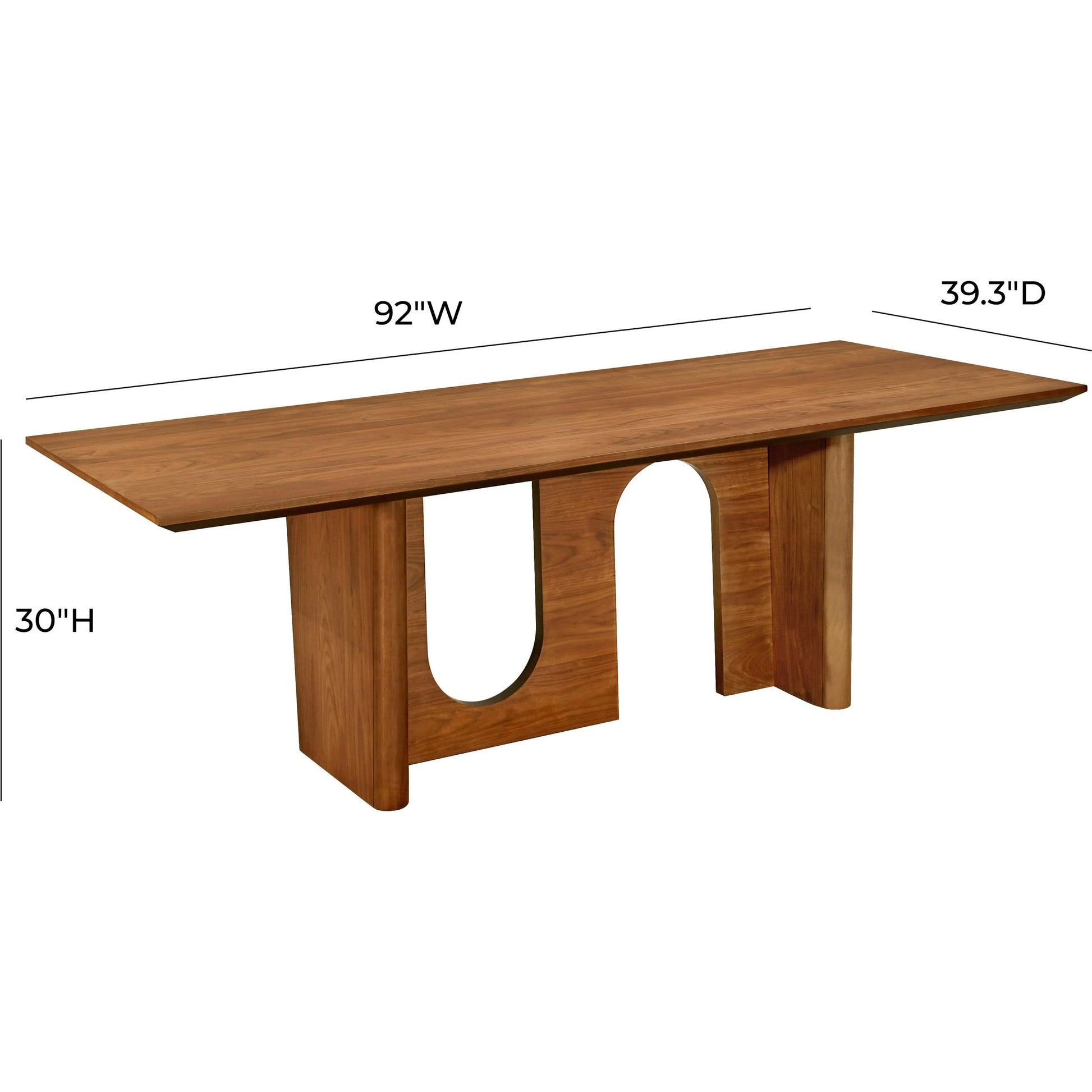 Satra Rectangular Dining Table by TOV Furniture in walnut. Made from mdf, walnut veneer in a modern style.