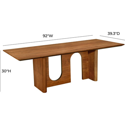 Satra Rectangular Dining Table by TOV Furniture in walnut. Made from mdf, walnut veneer in a modern style.