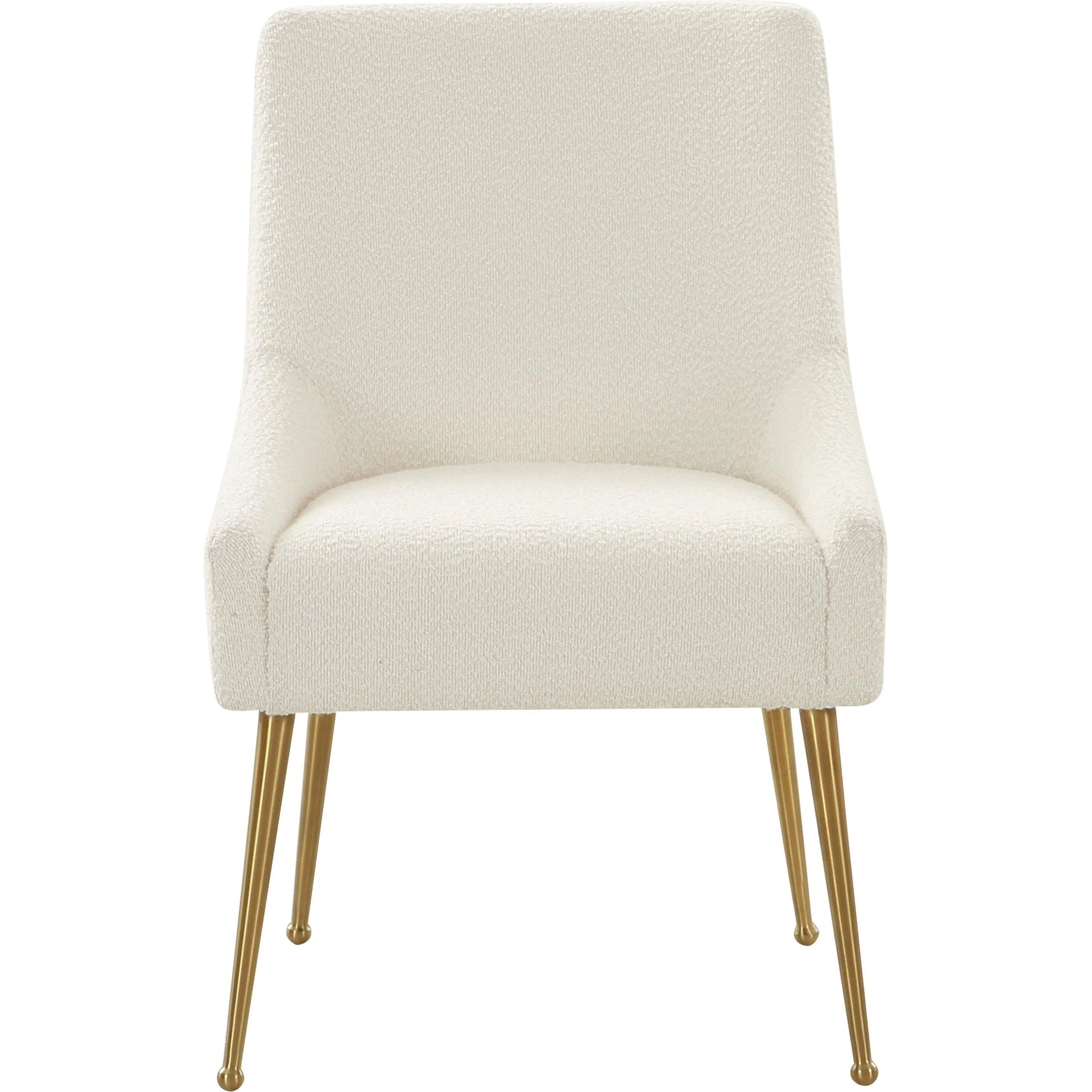 Beatrix Boucle Side Chair by TOV Furniture in cream. Made from boucle, wood in a modern style.
