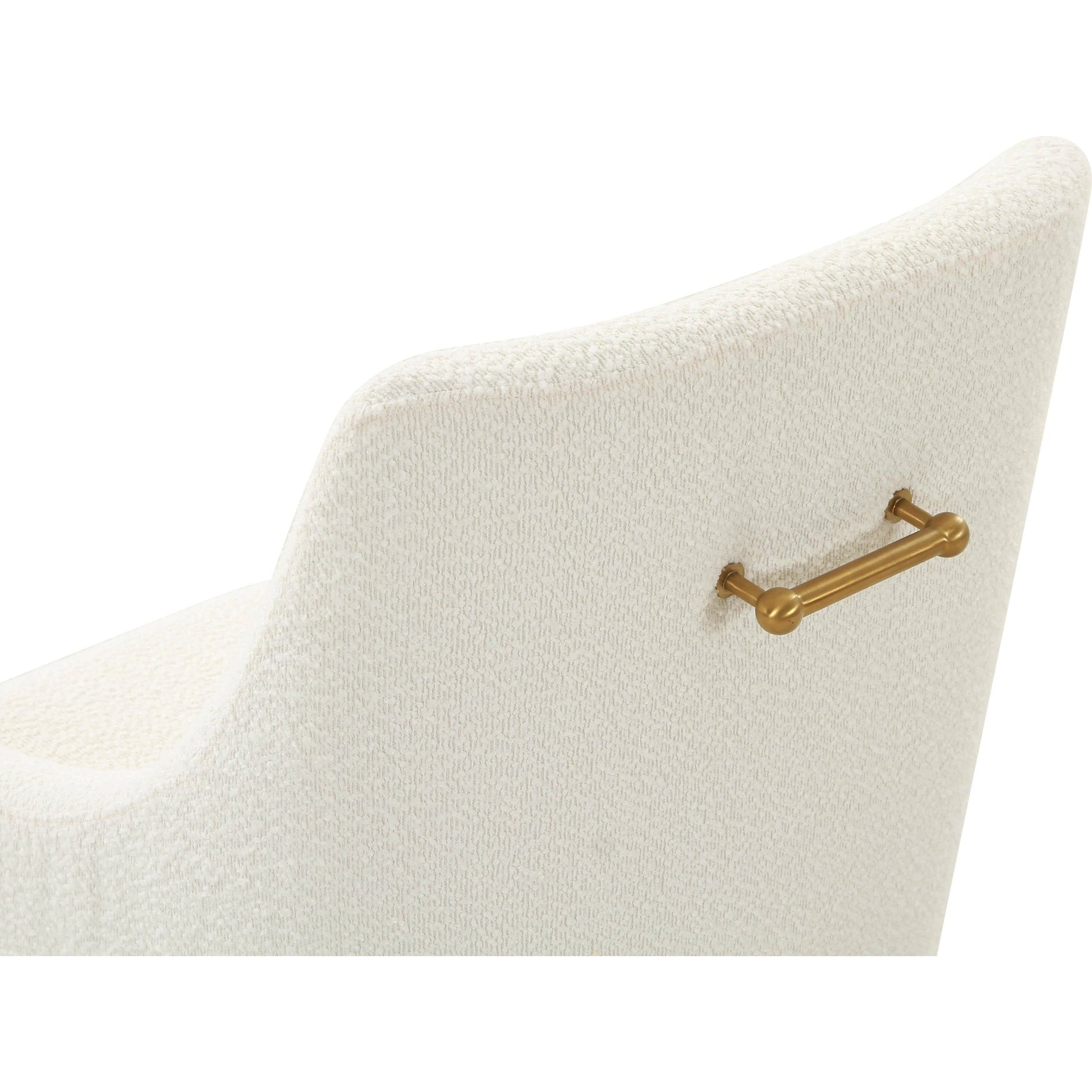 Beatrix Boucle Side Chair by TOV Furniture in cream. Made from boucle, wood in a modern style.