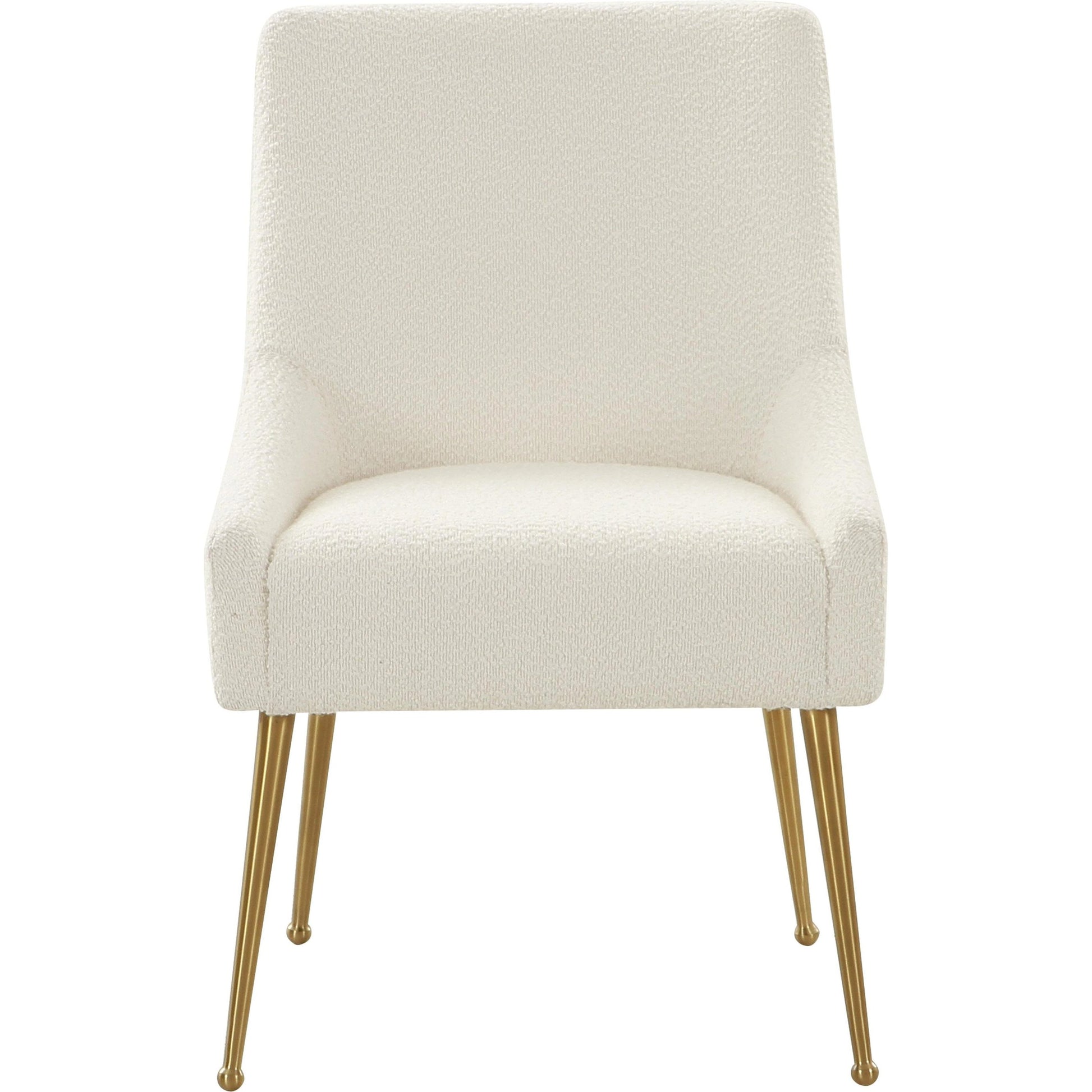Beatrix Boucle Side Chair by TOV Furniture in cream. Made from boucle, wood in a modern style.