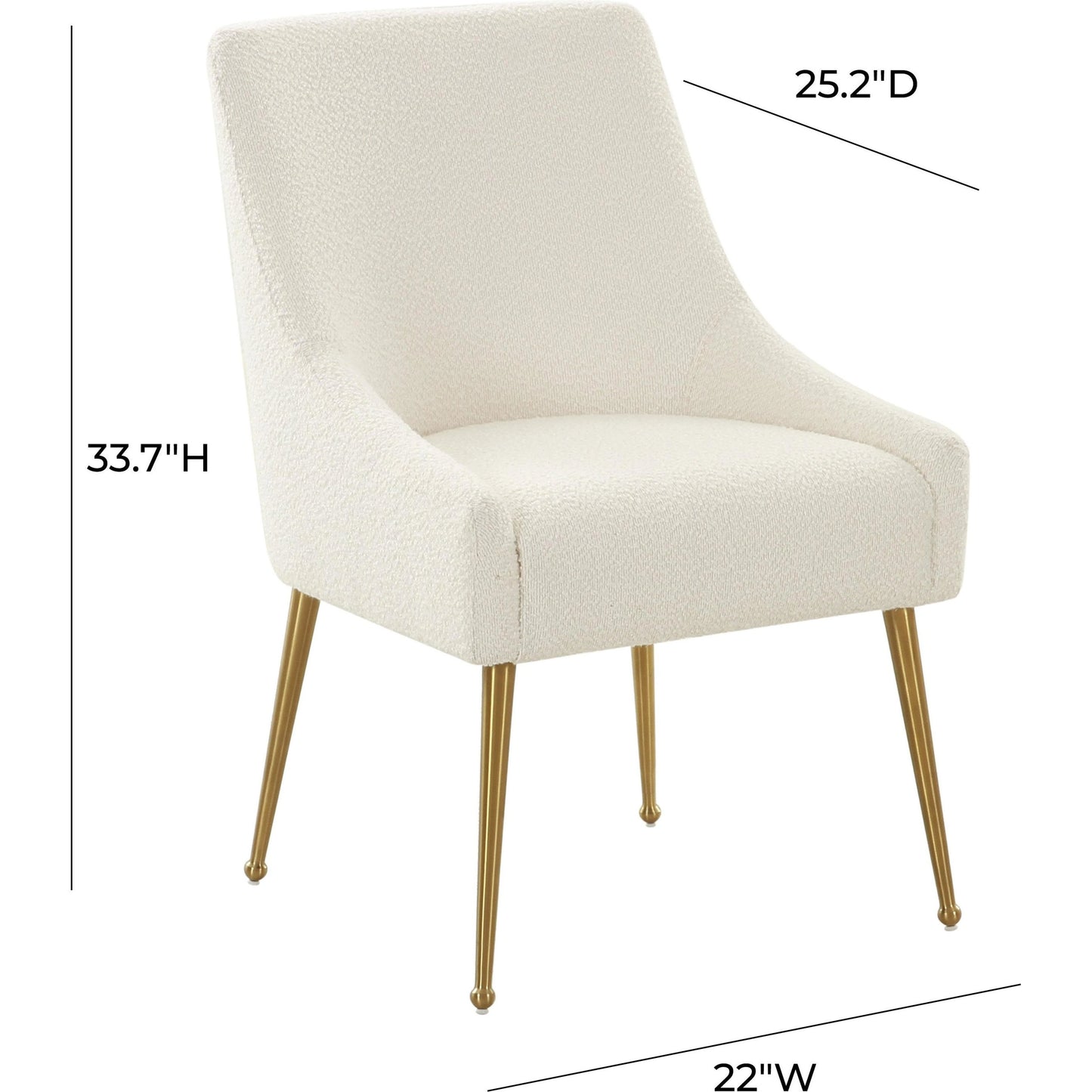 004 SI-2107263 | Additional Silo | Beatrix Boucle Side Chair by TOV Furniture in cream. Made from boucle, wood in a modern style.