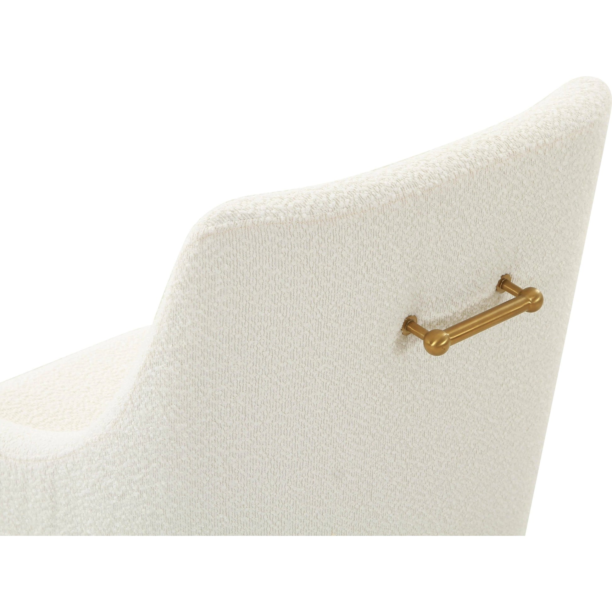 Beatrix Boucle Side Chair by TOV Furniture in cream. Made from boucle, wood in a modern style.